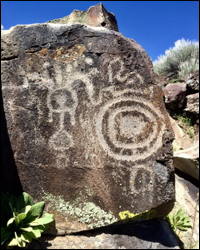 Rock Writing. Photo.